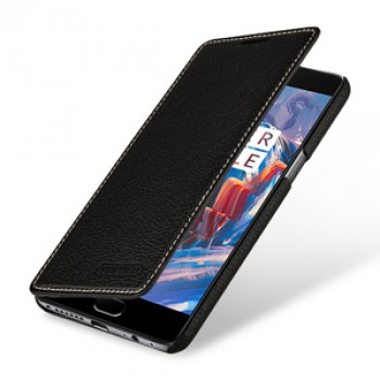 Кожаный чехол горизонтальная книжка (премиум нат. кожа) для OnePlus 3