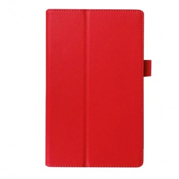 Чехол книжка подставка с рамочной защитой экрана и крепежом для стилуса для Lenovo Tab 3 8  Красный