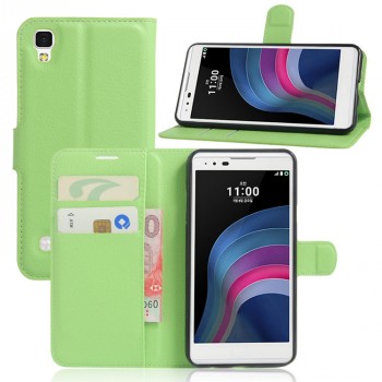Чехол портмоне подставка на силиконовой основе на магнитной защелке для LG X Style  Зеленый
