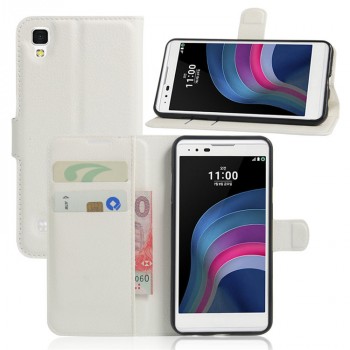 Чехол портмоне подставка на силиконовой основе на магнитной защелке для LG X Style  Белый