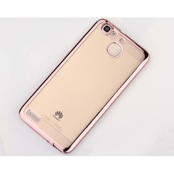 Силиконовый глянцевый полупрозрачный чехол для Huawei GR3  Розовый