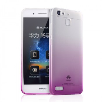 Силиконовый матовый полупрозрачный градиентный чехол для Huawei GR3  Фиолетовый