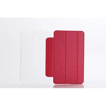 Сегментарный чехол книжка подставка текстура Узоры на транспарентной поликарбонатной основе для Samsung Galaxy Tab A 7 (2016)  Красный