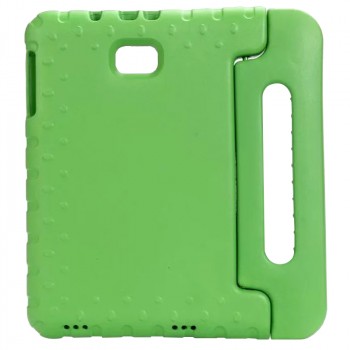 Ударостойкий детский силиконовый матовый гиппоаллергенный непрозрачный чехол с встроенной ножкой-подставкой для Samsung Galaxy Tab A 10.1 (2016)  Зеленый