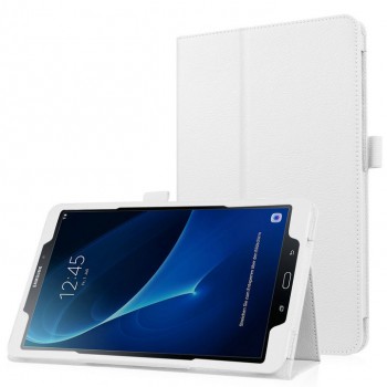 Чехол книжка подставка с рамочной защитой экрана и крепежом для стилуса для Samsung Galaxy Tab A 10.1 (2016) Белый