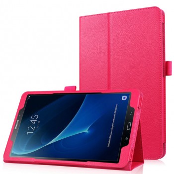 Чехол книжка подставка с рамочной защитой экрана и крепежом для стилуса для Samsung Galaxy Tab A 10.1 (2016) Пурпурный