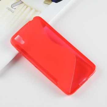 Силиконовый матовый полупрозрачный чехол с дизайнерской текстурой S для Alcatel Idol 4/BlackBerry DTEK50 Красный