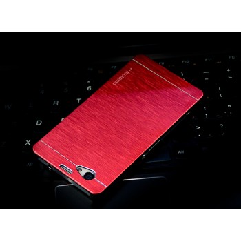 Пластиковый непрозрачный матовый чехол с текстурным покрытием Металл для Sony Xperia Z1 Compact Красный