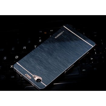 Пластиковый непрозрачный матовый чехол с текстурным покрытием Металл для Sony Xperia Z1 Compact
