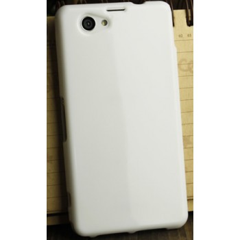 Силиконовый глянцевый непрозрачный чехол для Sony Xperia Z1 Compact Белый