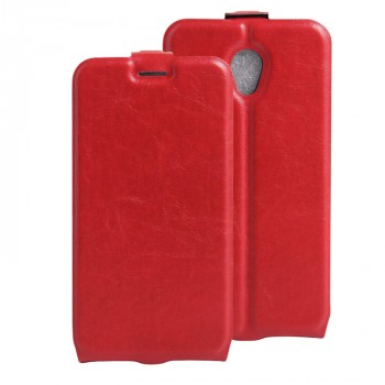 Чехол вертикальная книжка на силиконовой основе с отсеком для карт на магнитной защелке для Alcatel OneTouch Go Play Красный