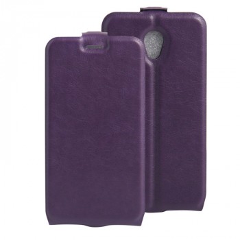 Чехол вертикальная книжка на силиконовой основе с отсеком для карт на магнитной защелке для Alcatel OneTouch Go Play Фиолетовый