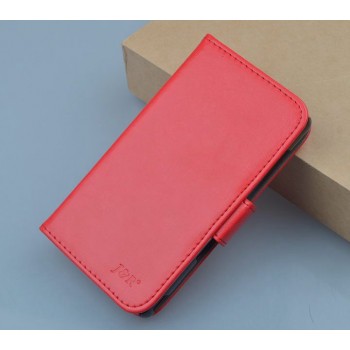 Чехол портмоне подставка на силиконовой основе на магнитной защелке для Wileyfox Swift  Красный