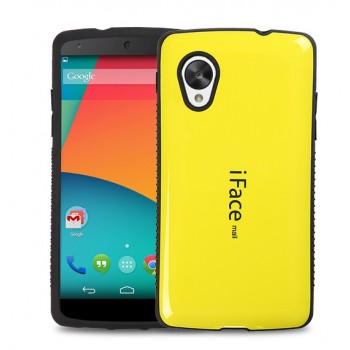 Силиконовый глянцевый непрозрачный чехол для Google LG Nexus 5 Желтый
