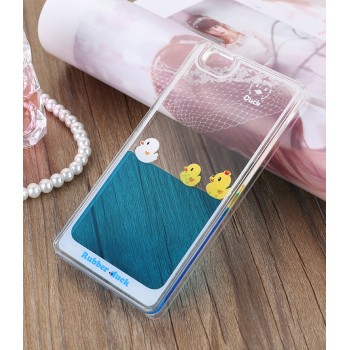 Пластиковый транспарентный чехол с внутренней аква-аппликацией для Huawei P8 Lite