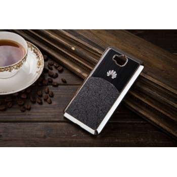 Силиконовый матовый непрозрачный дизайнерский фигурный чехол с текстурным покрытием Металлик для Huawei Honor 4C Pro  Черный