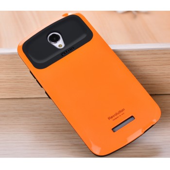 Силиконовый глянцевый непрозрачный дизайнерский фигурный чехол для Xiaomi RedMi Note 2 Оранжевый