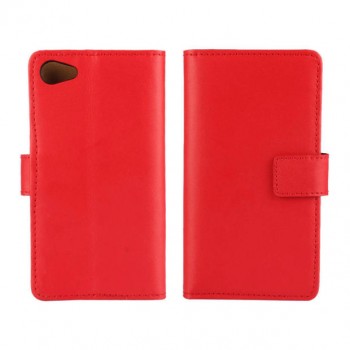 Чехол портмоне подставка на пластиковой основе на магнитной защелке для Sony Xperia Z5 Compact  Красный