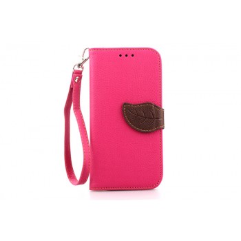 Чехол портмоне подставка на силиконовой основе на дизайнерской магнитной защелке для HTC One (M8) Розовый