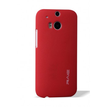 Пластиковый непрозрачный матовый чехол с повышенной шероховатостью для HTC One (M8)  Красный