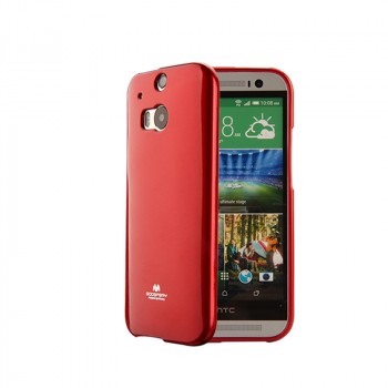 Силиконовый глянцевый непрозрачный чехол для HTC One (M8) Красный