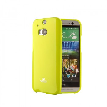 Силиконовый глянцевый непрозрачный чехол для HTC One (M8) Зеленый