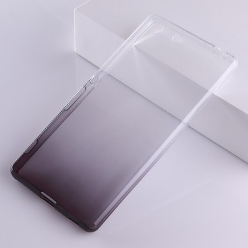 Силиконовый матовый полупрозрачный градиентный чехол для Sony Xperia M5  Серый