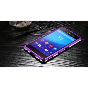 Металлический округлый бампер сборного типа на винтах для Sony Xperia M5  Фиолетовый