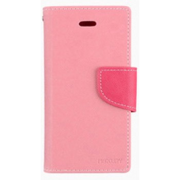 Чехол горизонтальная книжка подставка на силиконовой основе с отсеком для карт на магнитной защелке для Sony Xperia M5 Розовый