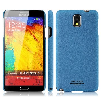 Пластиковый непрозрачный матовый чехол с повышенной шероховатостью для Samsung Galaxy Note 3  Синий