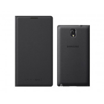Оригинальный чехол смарт флип на пластиковой основе с отсеком для карт для Samsung Galaxy Note 3  Черный