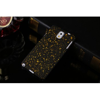 Пластиковый непрозрачный матовый чехол с голографическим принтом Звезды для Samsung Galaxy Note 3  Желтый