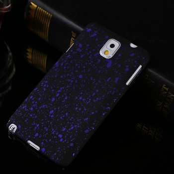 Пластиковый непрозрачный матовый чехол с голографическим принтом Звезды для Samsung Galaxy Note 3  Фиолетовый