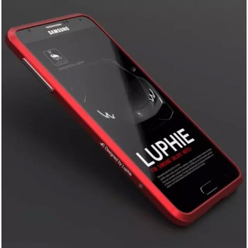 Металлический округлый премиум бампер сборного типа на винтах для Samsung Galaxy Note 3  Красный