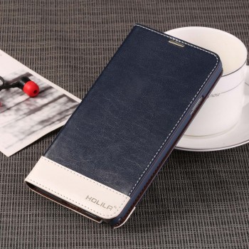 Глянцевый водоотталкивающий чехол портмоне подставка на пластиковой основе для Samsung Galaxy Note 3  Синий
