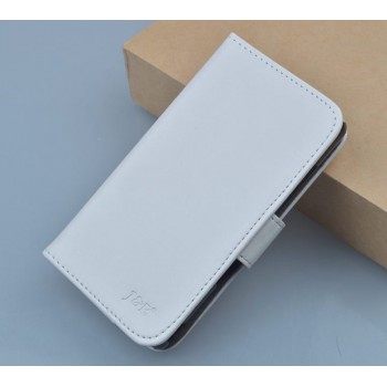 Глянцевый чехол портмоне подставка на пластиковой основе на магнитной защелке для Lenovo Vibe C  Белый