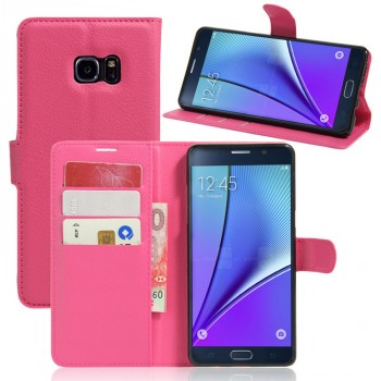 Чехол портмоне подставка на силиконовой основе на магнитной защелке для Samsung Galaxy Note 7  Пурпурный