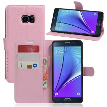 Чехол портмоне подставка на силиконовой основе на магнитной защелке для Samsung Galaxy Note 7  Розовый