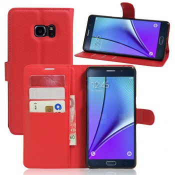 Чехол портмоне подставка на силиконовой основе на магнитной защелке для Samsung Galaxy Note 7  Красный