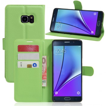 Чехол портмоне подставка на силиконовой основе на магнитной защелке для Samsung Galaxy Note 7  Зеленый
