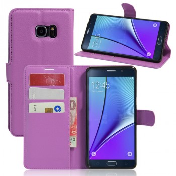 Чехол портмоне подставка на силиконовой основе на магнитной защелке для Samsung Galaxy Note 7  Фиолетовый