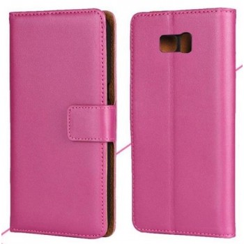 Чехол портмоне подставка на пластиковой основе на магнитной защелке для Samsung Galaxy Note 7 Пурпурный