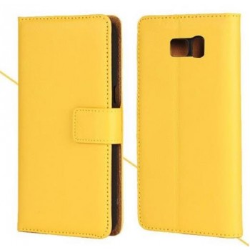 Чехол портмоне подставка на пластиковой основе на магнитной защелке для Samsung Galaxy Note 7 Желтый