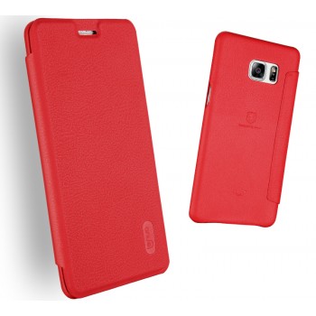 Чехол горизонтальная книжка на пластиковой основе с отсеком для карт для Samsung Galaxy Note 7  Красный