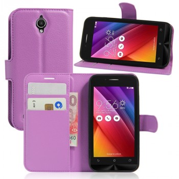 Чехол портмоне подставка на силиконовой основе на магнитной защелке для ASUS ZenFone Go 4.5  Фиолетовый