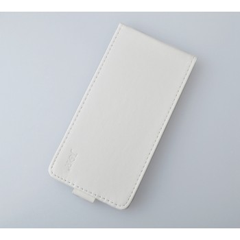 Винтажный чехол вертикальная книжка на силиконовой основе на магнитной защелке для ZTE Blade Q Lux  Белый