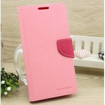 Чехол портмоне подставка на силиконовой основе на дизайнерской магнитной защелке для Samsung Galaxy Note 3  Розовый