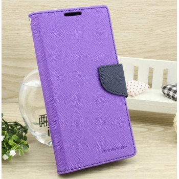Чехол портмоне подставка на силиконовой основе на дизайнерской магнитной защелке для Samsung Galaxy Note 3  Фиолетовый