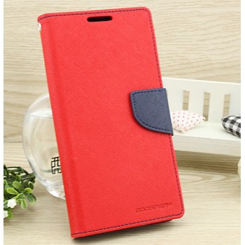 Чехол портмоне подставка на силиконовой основе на дизайнерской магнитной защелке для Samsung Galaxy Note 3  Красный