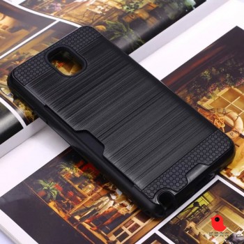 Противоударный двухкомпонентный силиконовый матовый непрозрачный чехол с поликарбонатными вставками экстрим защиты для Samsung Galaxy Note 3  Черный